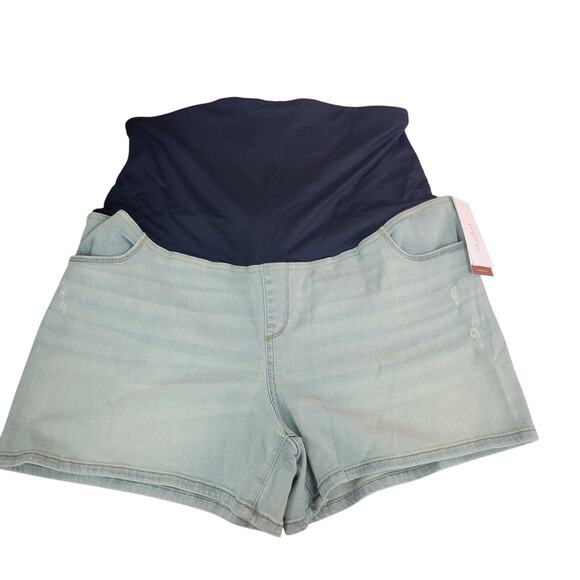 Isabel Midi Short Blue Size 18 Maternity Shorts Ingrid + Isabel - Picture 1 of 6